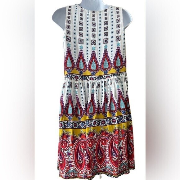 Umgee Summer Sleeveless Paisley Boho Geometric Dress Size M - Picture 8 of 16